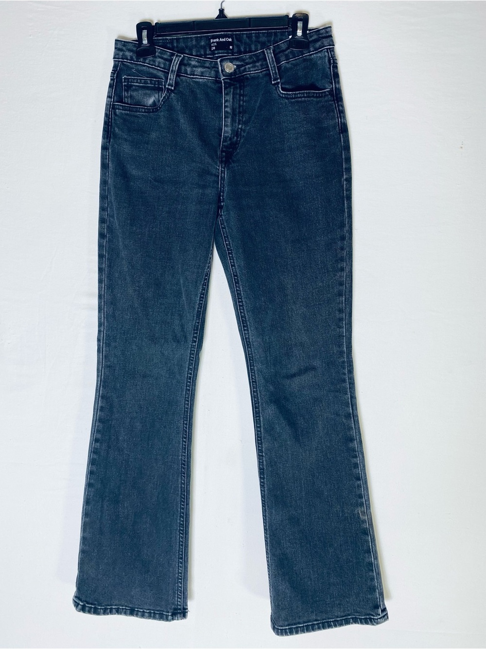 Frank And Oak Joan Bootcut Jeans Washed Black 28 Normcore Minimalist Grunge